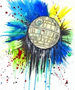 Splatter Death Star Space Diamond Painting