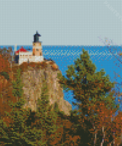 Split Rock Lighthouse View Diamond Painting