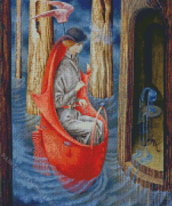 Surrealist Woman On Boat Diamond Painting