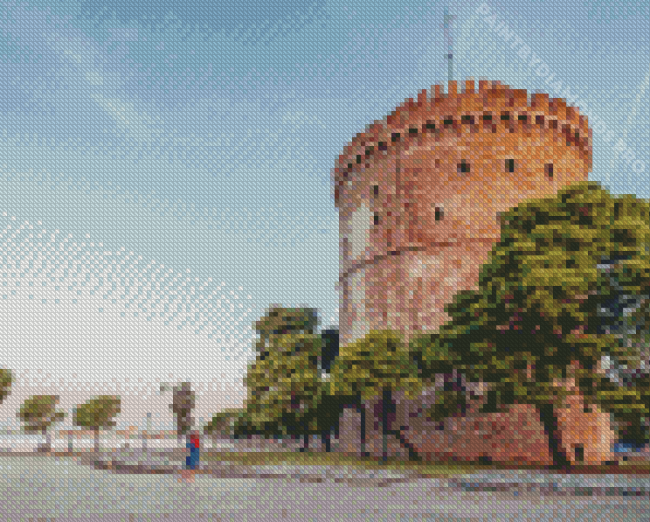 Thessaloniki White Tower Greece Diamond Painting