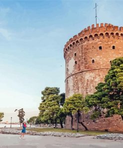 Thessaloniki White Tower Greece Diamond Painting