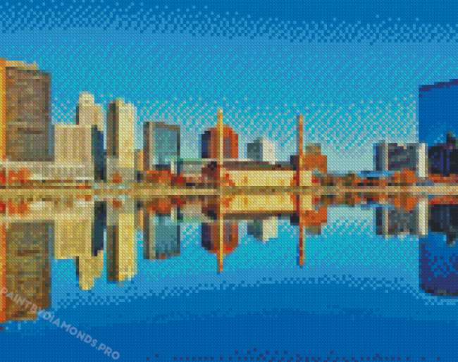 Toledo Ohio City Water Reflection Diamond Painting