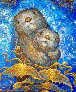 Two Abstract Otters Diamond Painting