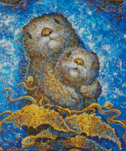 Two Abstract Otters Diamond Painting