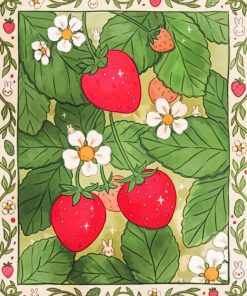 Vintage Strawberry Fruit Art Diamond Painting