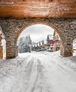 West Virginia Snowshoe Village In Snow Diamond Painting