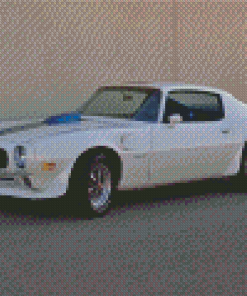 White 1970 Firebird Car Diamond Painting