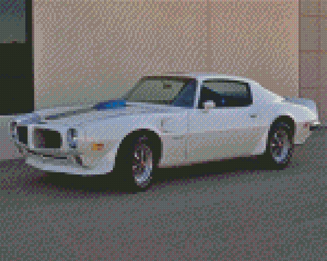 White 1970 Firebird Car Diamond Painting