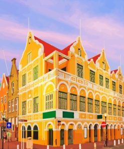 Yellow Building In Curacao Diamond Painting