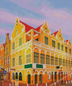 Yellow Building In Curacao Diamond Painting