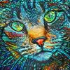 Abstract Blue Cat Diamond Painting