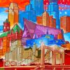 Abstract Minneapolis Skyline Diamond Painting