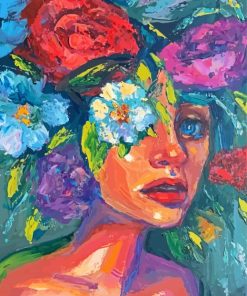 Abstract Flower Face Woman Diamond Painting