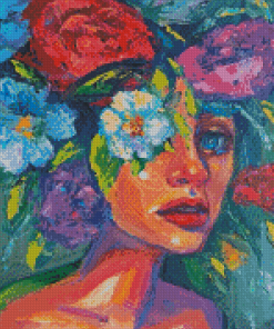 Abstract Flower Face Woman Diamond Painting