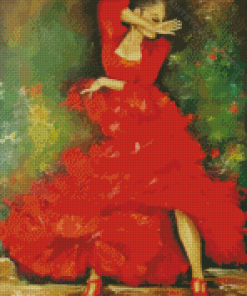 Abstract Woman Dancing Flamenco Diamond Painting