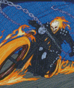 Aesthetic Ghost Rider Motorcycle Rider Diamond Painting