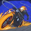 Aesthetic Ghost Rider Motorcycle Rider Diamond Painting