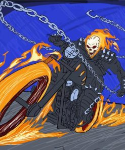 Aesthetic Ghost Rider Motorcycle Rider Diamond Painting