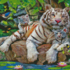 Aesthetic Tiger Family Diamond Painting