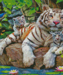 Aesthetic Tiger Family Diamond Painting