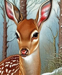 Aesthetic Winter Fawn Diamond Painting