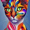 Aesthetic Colorful Cat Diamond Painting