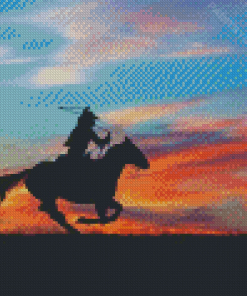 Aesthetic Cowboy On Horse Diamond Painting