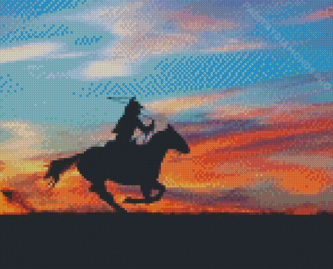 Aesthetic Cowboy On Horse Diamond Painting