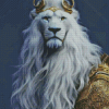 Aesthetic White Lion Prince Diamond Painting