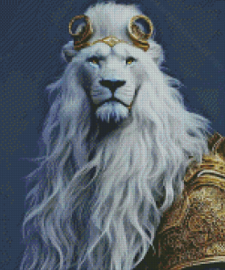 Aesthetic White Lion Prince Diamond Painting