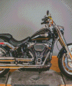 Black Harley Low Boy Diamond Painting