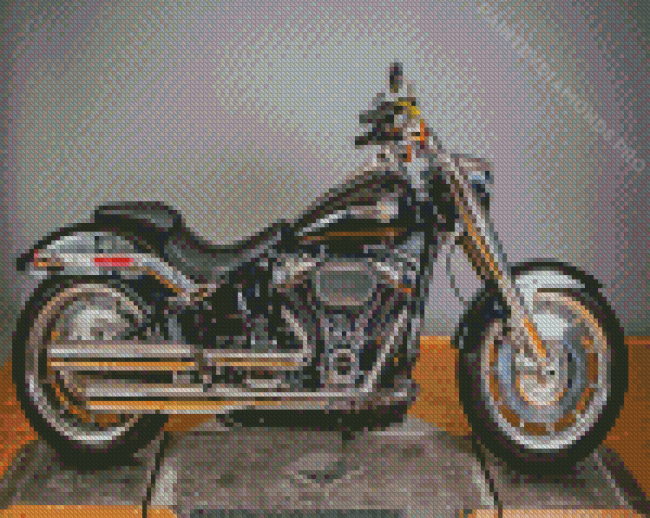 Black Harley Low Boy Diamond Painting