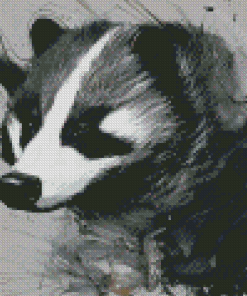 Black And White Abstract Badger Diamond Painting