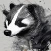 Black And White Abstract Badger Diamond Painting