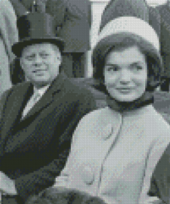 Black And White Jfk And Jackie Kennedy Diamond Painting