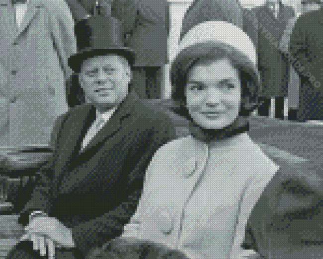 Black And White Jfk And Jackie Kennedy Diamond Painting