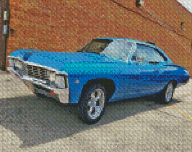 Blue 67 Impala Diamond Painting