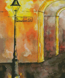 Bourbon Street Lamp Post With Arches Diamond Painting