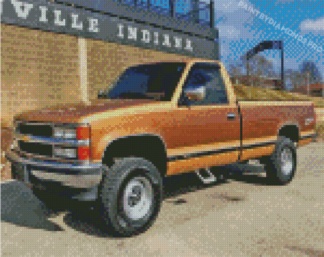 Brown 1990 Chevy Diamond Painting