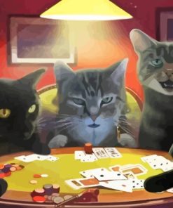 Cats Playing Cards Diamond Painting