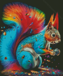 Colorful Squirrel Diamond Painting