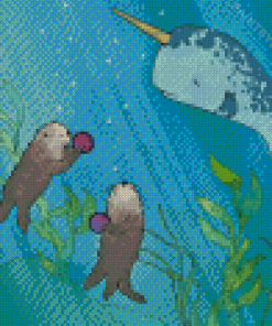 Cool Narwhal Underwater Diamond Painting