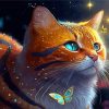 Cute Cat And Butterflies Diamond Painting