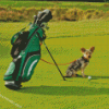 Dog With Golf Equipements Diamond Painting