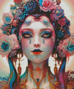 Floral Goth Girl Diamond Painting