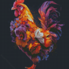 Floral Cock Diamond Painting