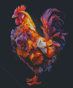 Floral Cock Diamond Painting