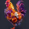 Floral Cock Diamond Painting