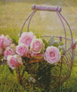 Flowers In Basket Diamond Painting