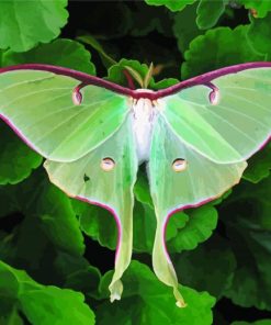 Green Moon Moth Diamond Painting